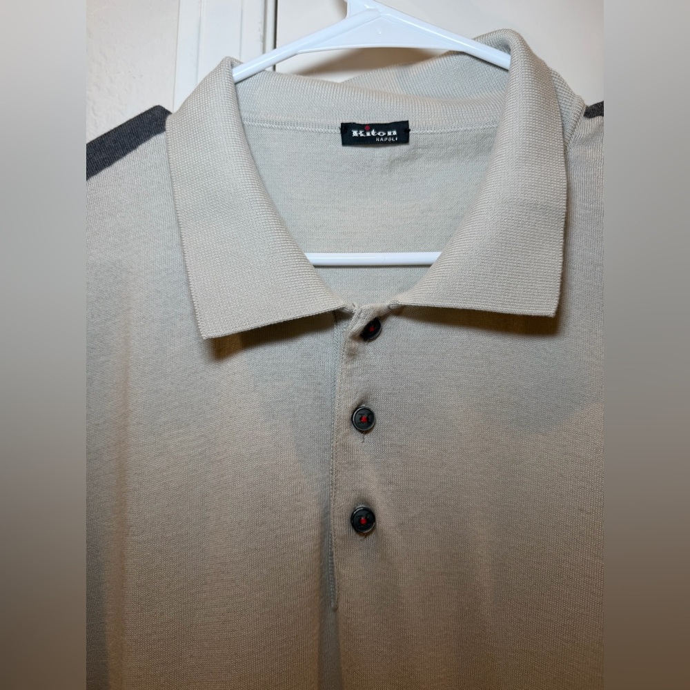 Kiton Cotton Polo in Beige Size XXXL - Picture 2 of 6